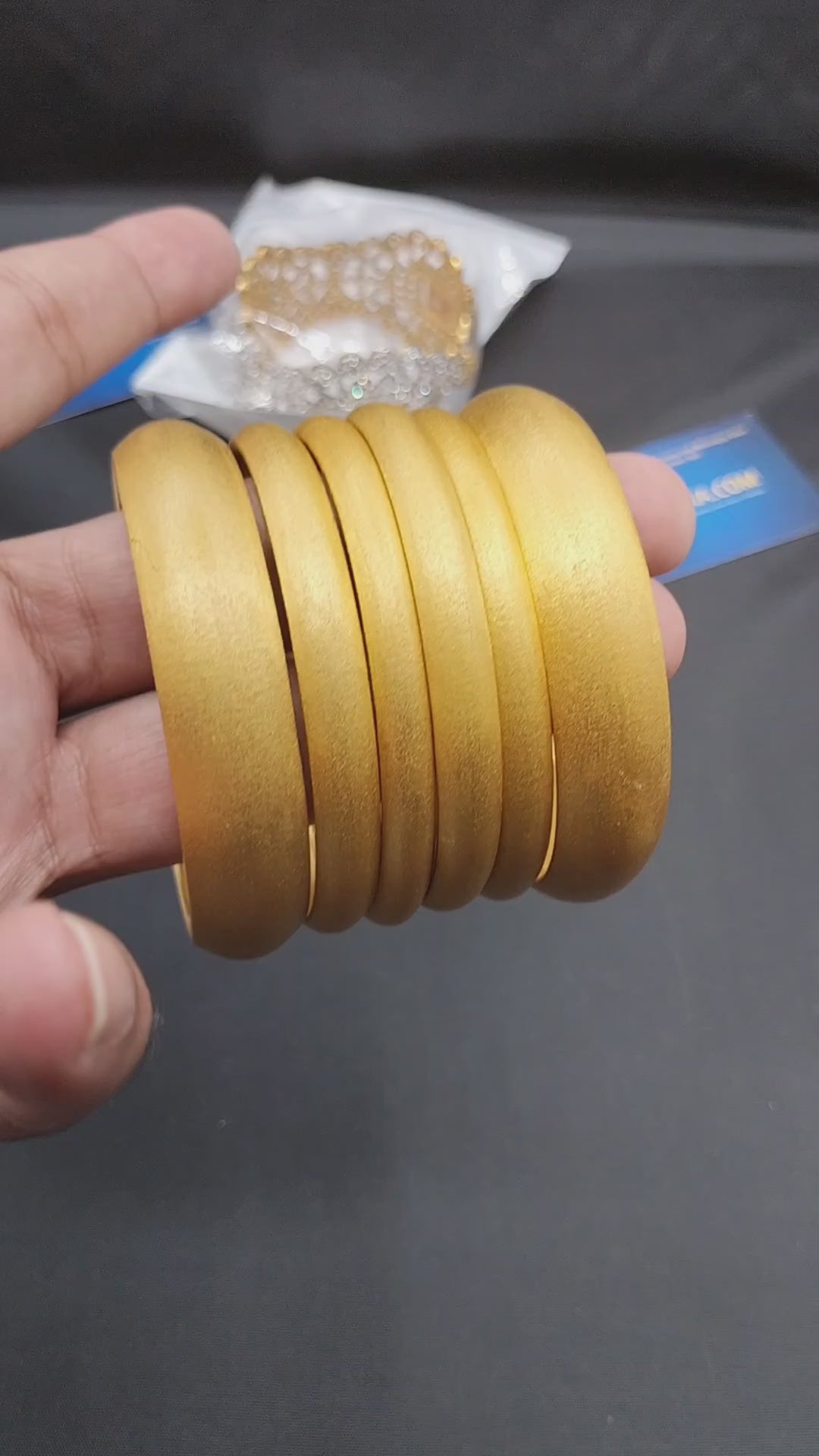 Royal Luxury 6pc Matt Finished Real Gold Plated Bangles