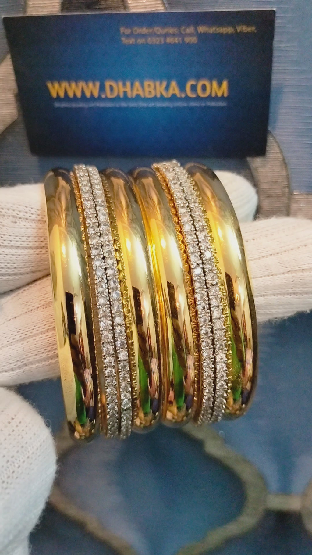 Dhabka Designer real Gold Plated Bangles 8pc Set