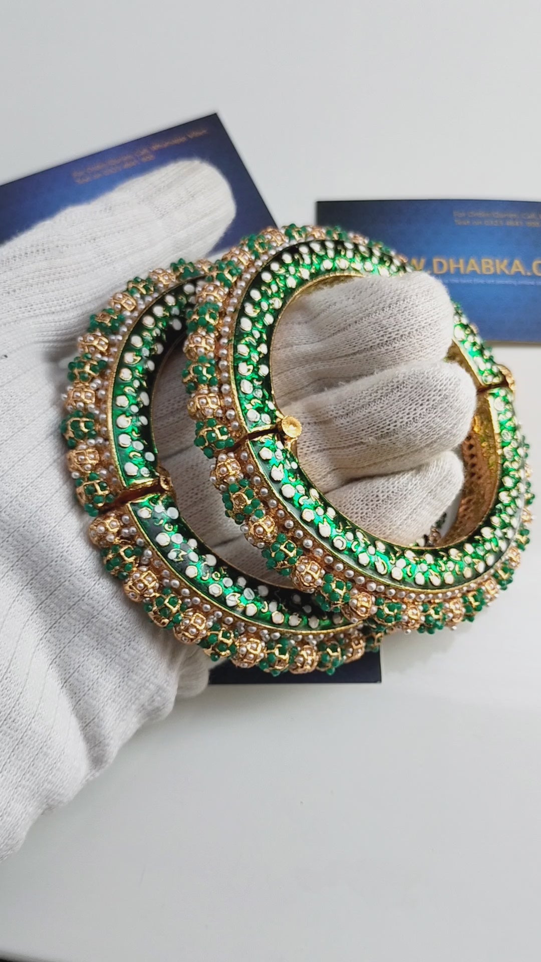 Studded Pearls in Red and Green