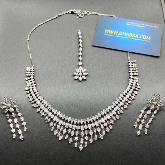 925 Sterling Silver Luxury set with Cubic Zircons