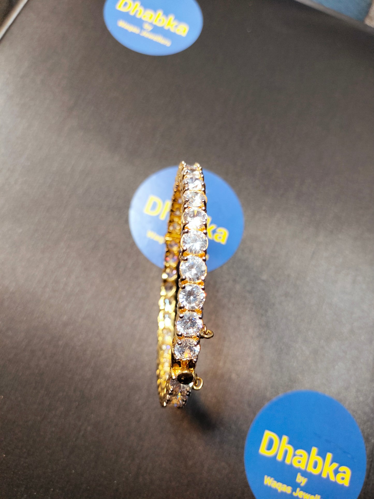 Luxury Zircon Stone Gold Plated Bangle Openable