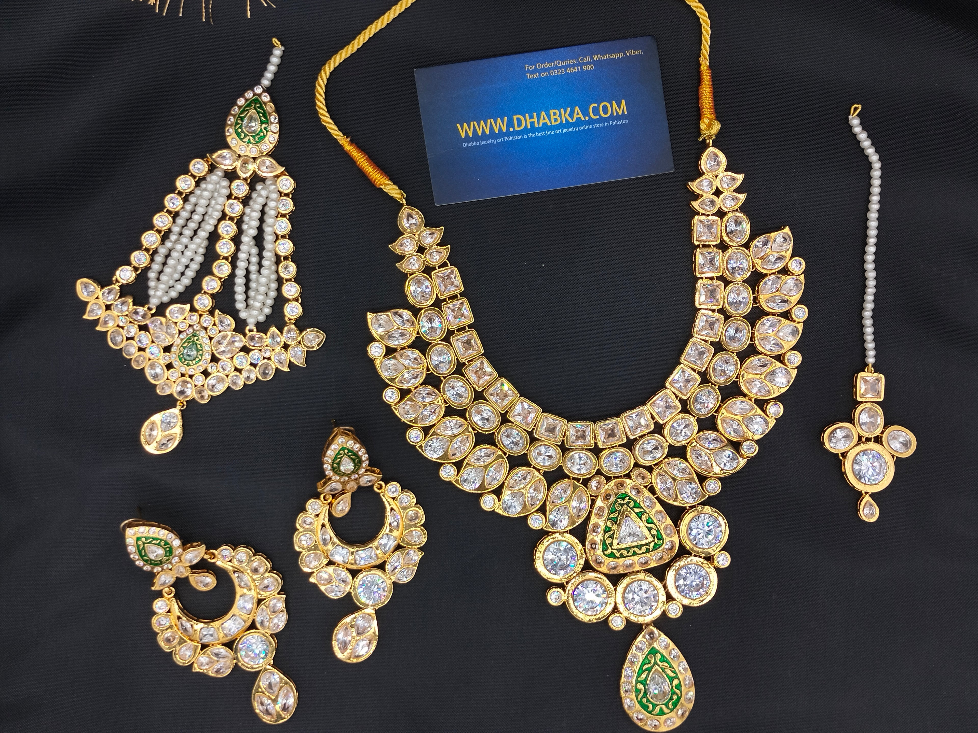 Luxury Class Bridal Set Kundan with Zircon stone