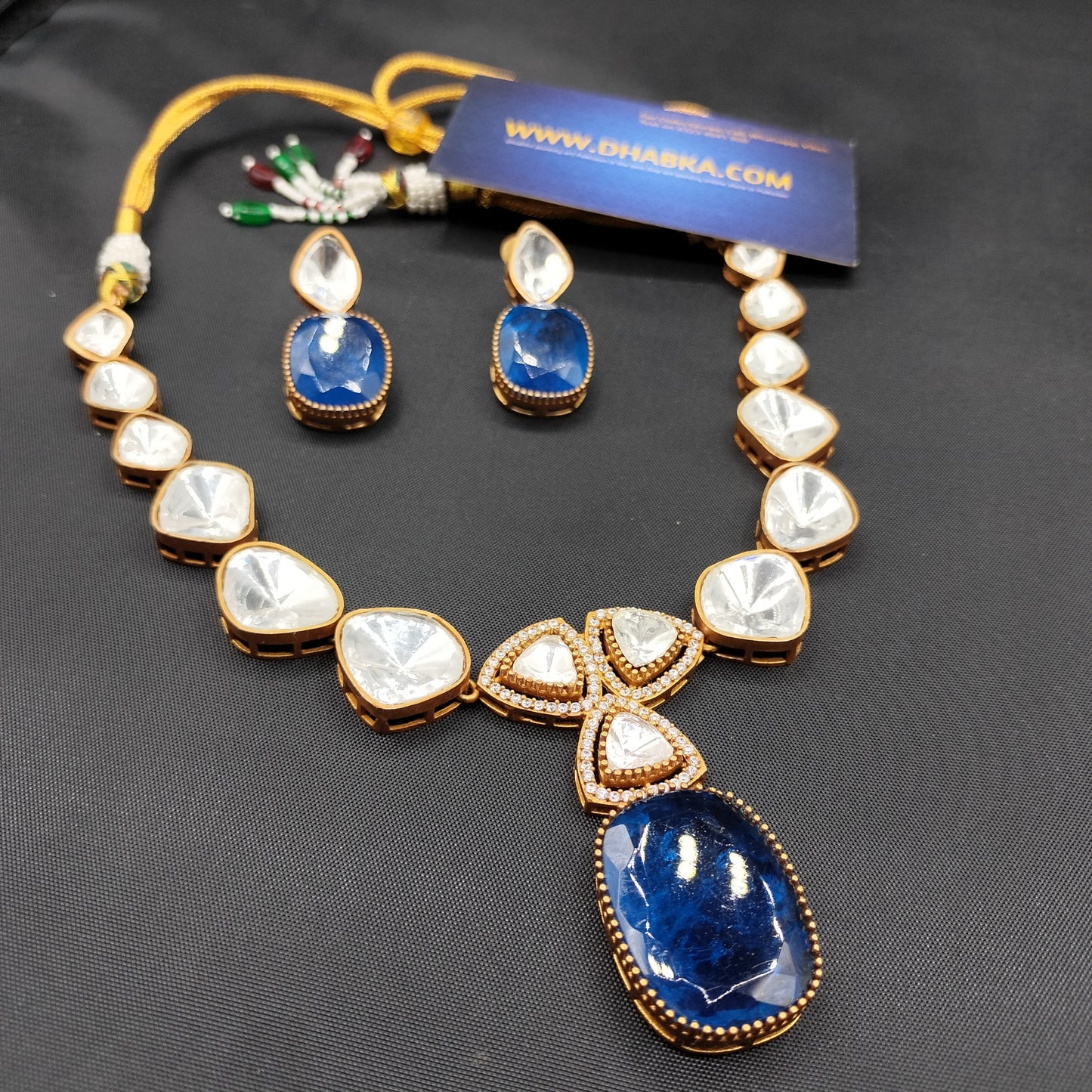 Rj brand Doublet Stone Kundan Jewelry Set