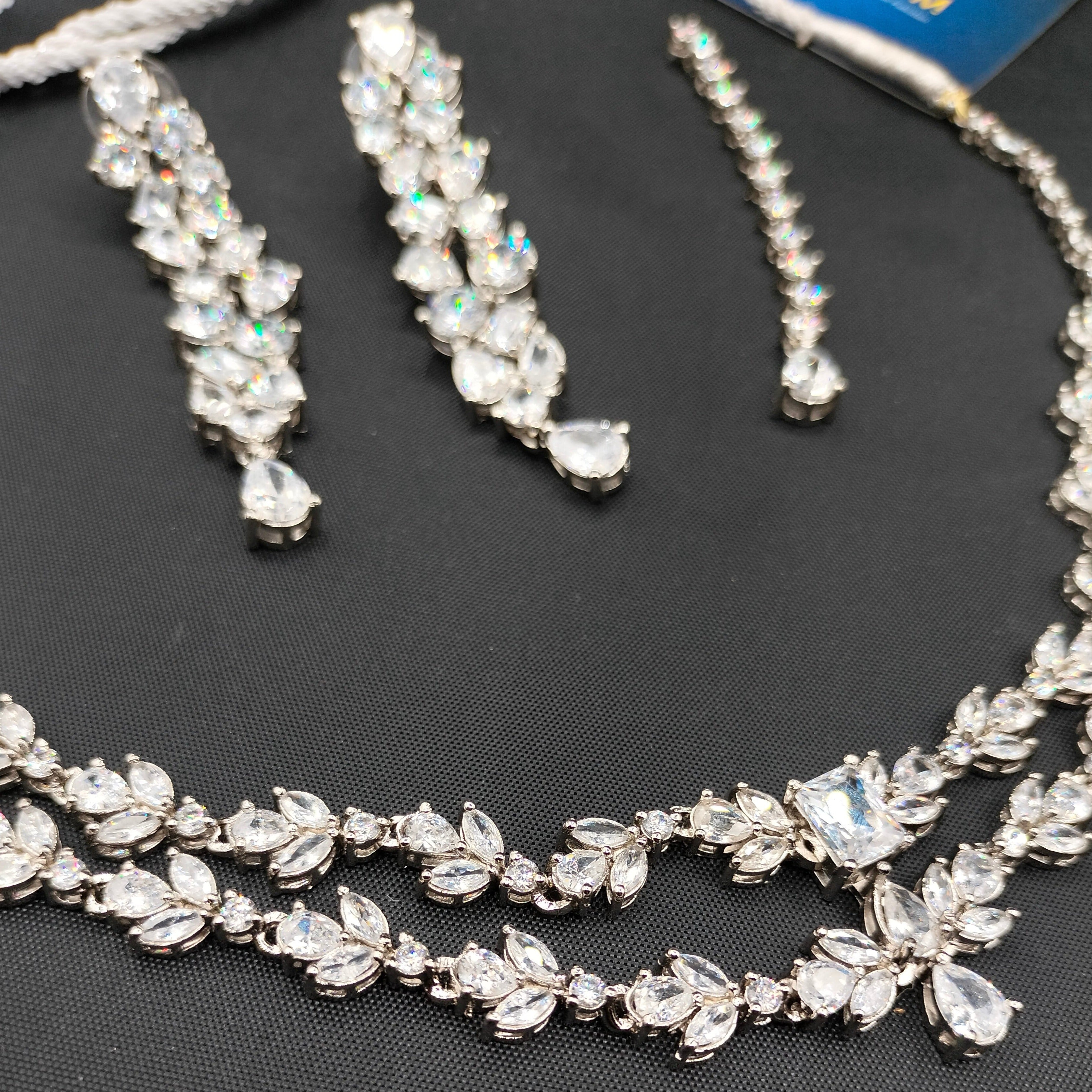 925 Sterling Silver Diamond look Set