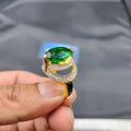 925 Sterling Silver Ring quality green stone