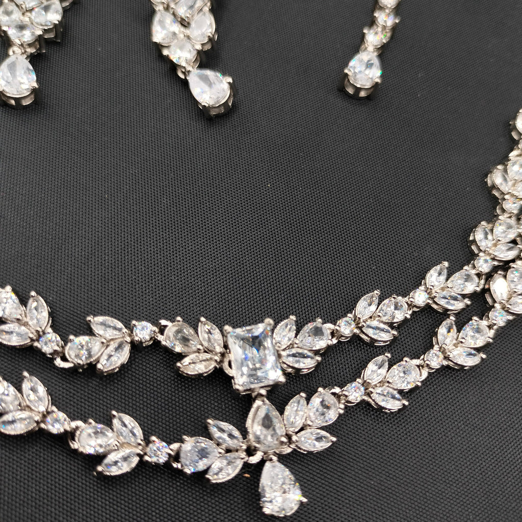 925 Sterling Silver Diamond look Set