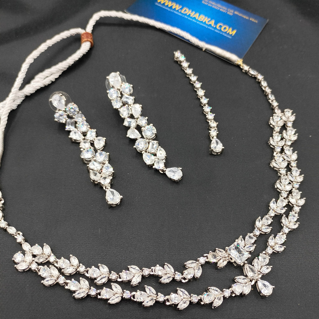925 Sterling Silver Diamond look Set
